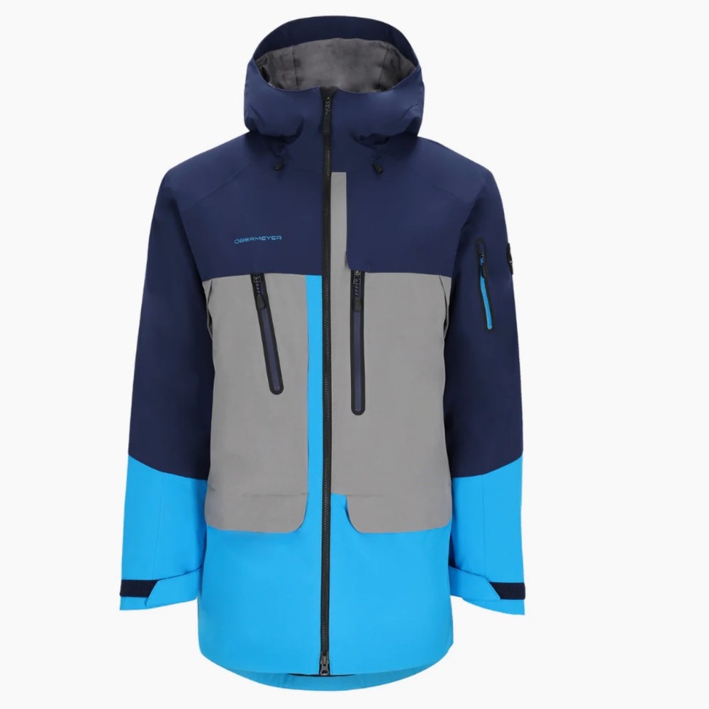 Obermeyer Cirque Jacket Rustic Red/Blue Men's Medium/Waterproof/Breathable NWT